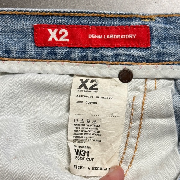 X2 Denim Laboratory Distressed Denim Boot Cut Jeans W31 -‎ 6R - Picture 6 of 13